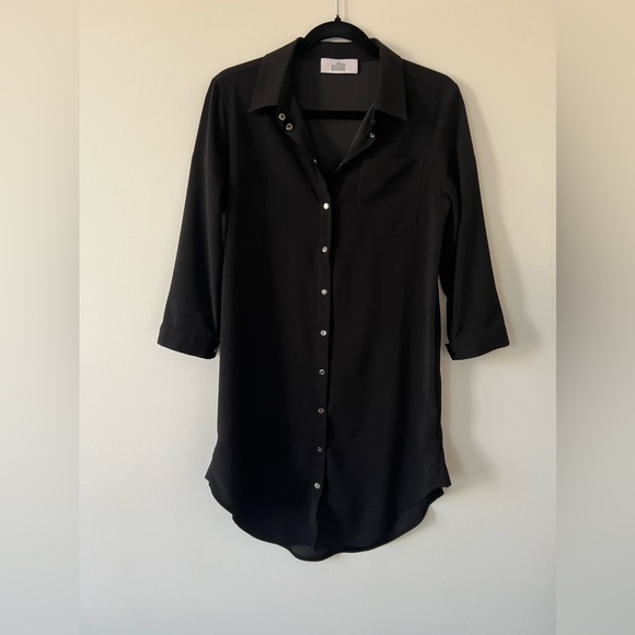 Badgley Mischka Black Shirt Dress size S - Picture 2 of 3